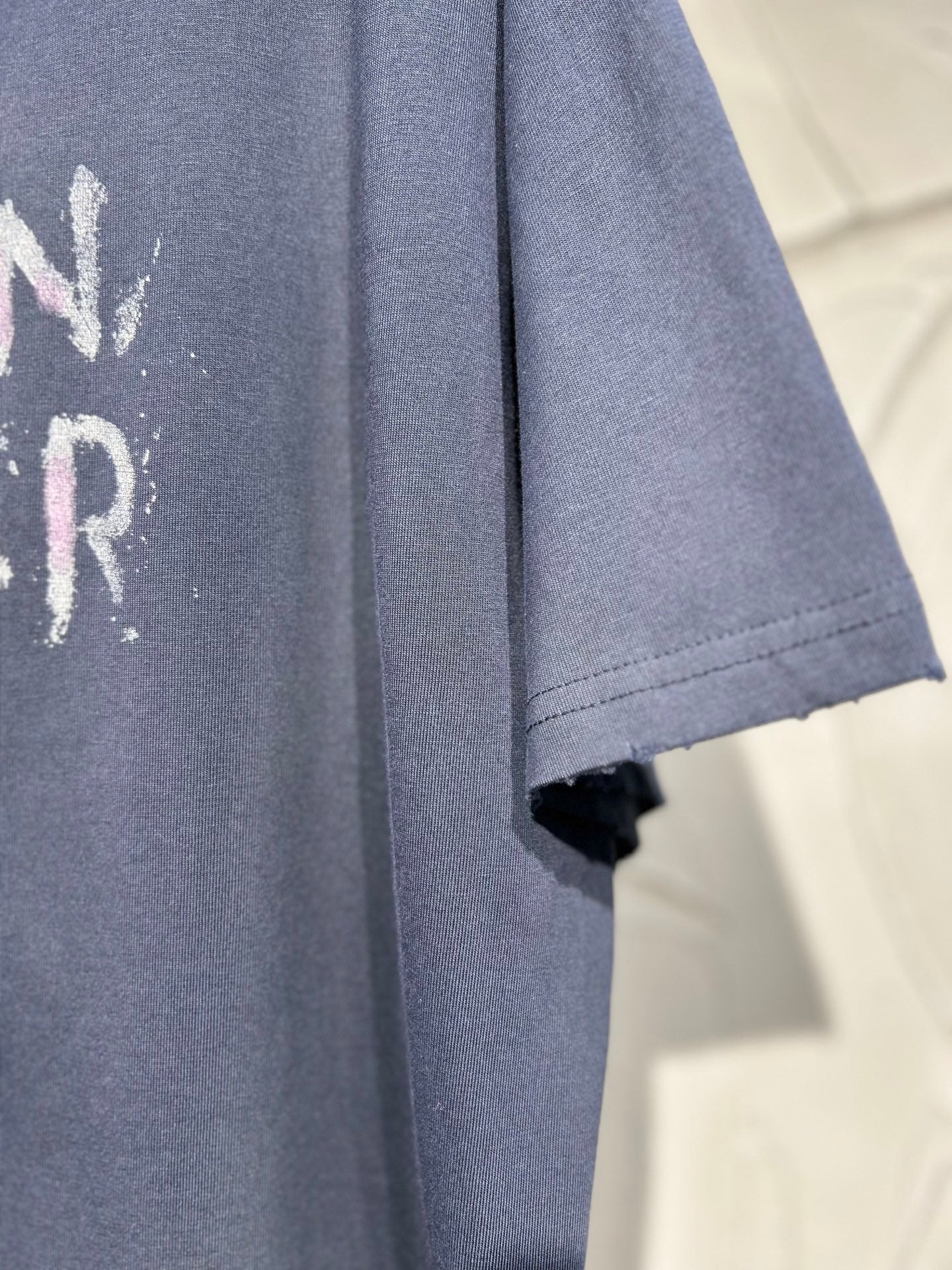 BALENCIAGA New “Fashion Designer” Distressed Oversized T-Shirt – Blue-Black – Unisex – Sizes 1-4