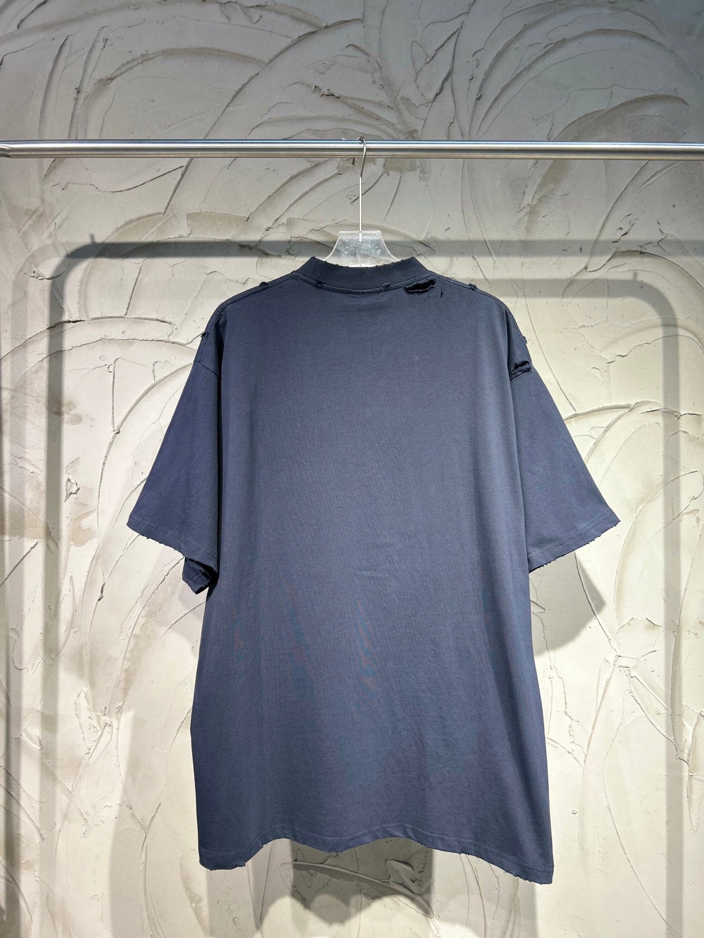 BALENCIAGA New “Fashion Designer” Distressed Oversized T-Shirt – Blue-Black – Unisex – Sizes 1-4