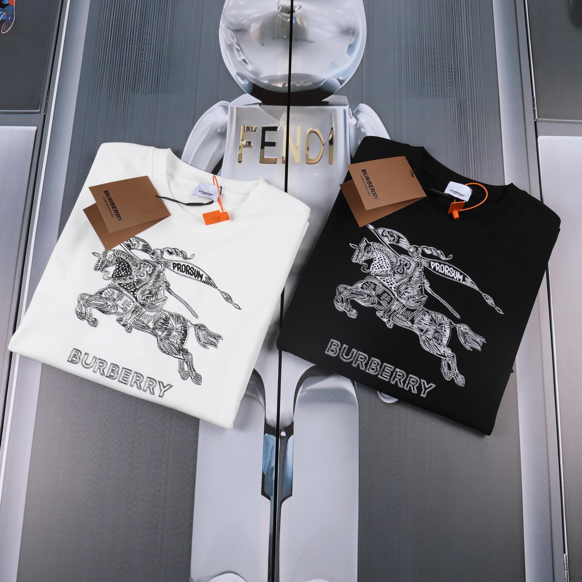 BURBERRY 2024SS Logo Embroidery Cotton T-Shirt S–XL