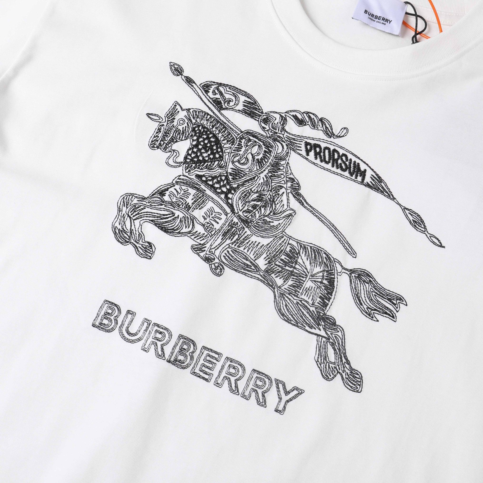 BURBERRY 2024SS Logo Embroidery Cotton T-Shirt S–XL