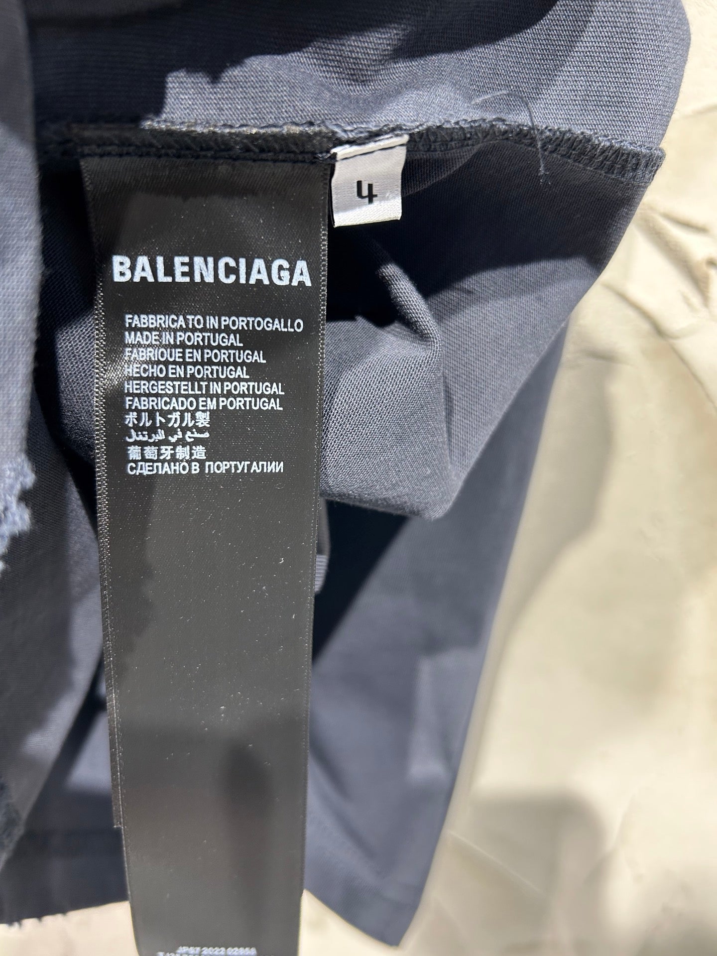BALENCIAGA New Double-B Wheat Embroidery & Pearl Logo Print Oversized T-Shirt – Blue-Black – Unisex – Sizes 1-4