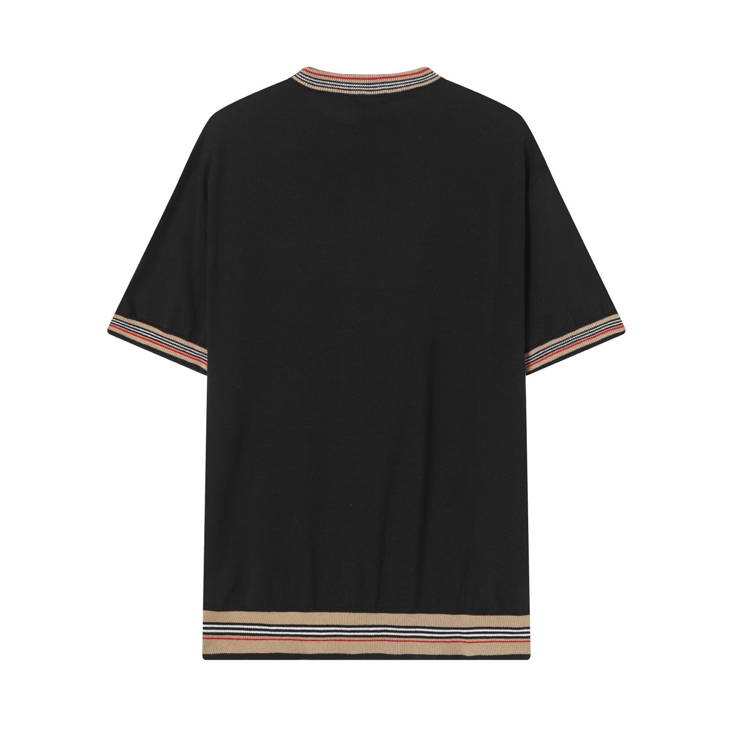 BURBERRY Logo Patchwork Knitted Crewneck T-Shirt Unisex XS–L