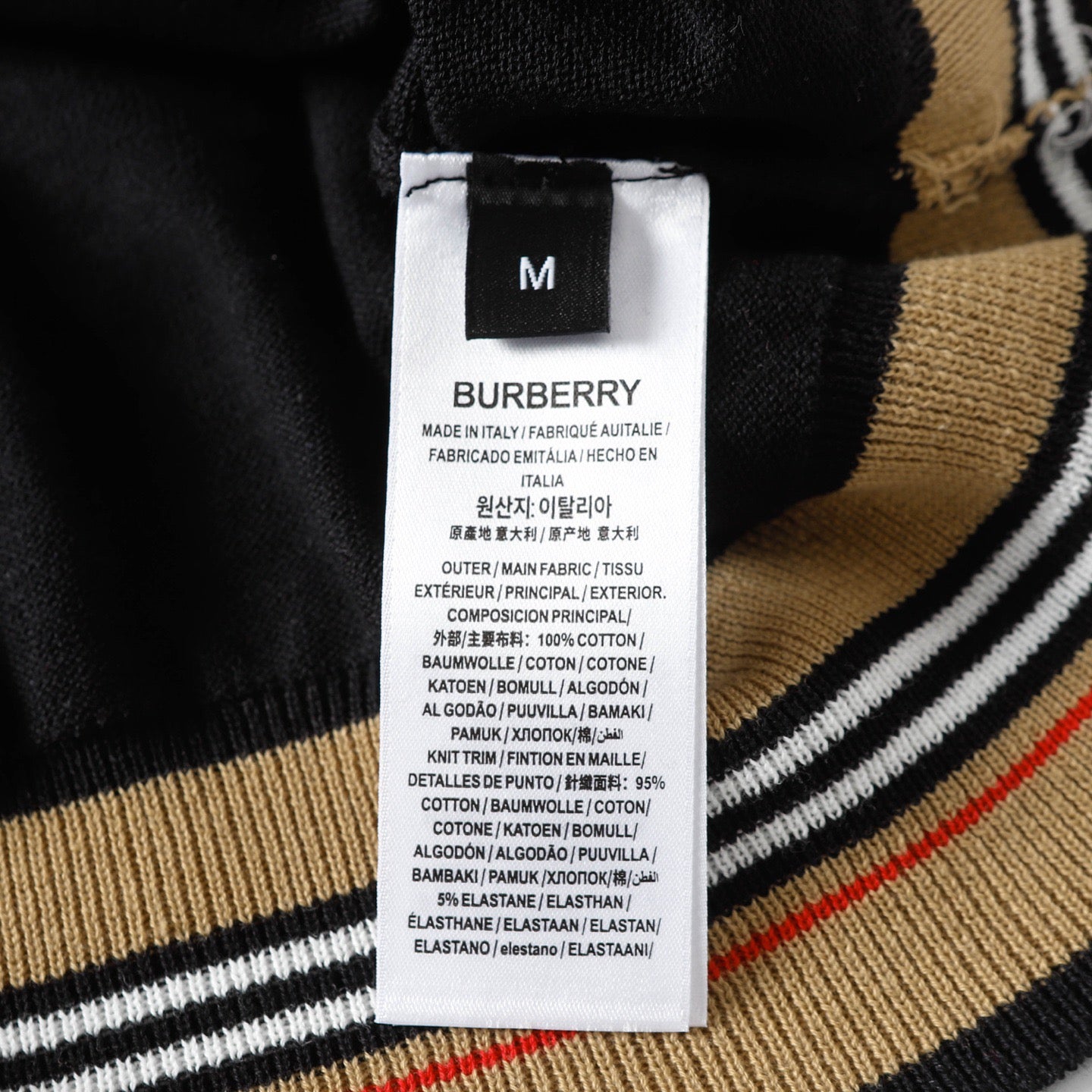 BURBERRY Logo Patchwork Knitted Crewneck T-Shirt Unisex XS–L
