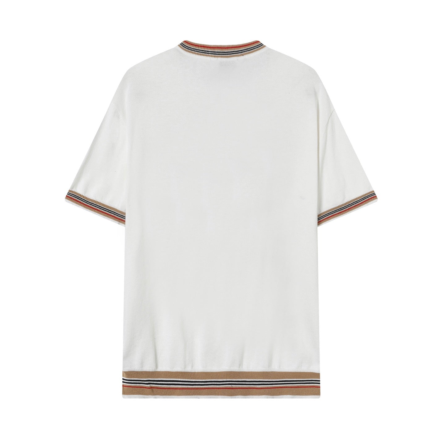 BURBERRY Logo Patchwork Knitted Crewneck T-Shirt Unisex XS–L