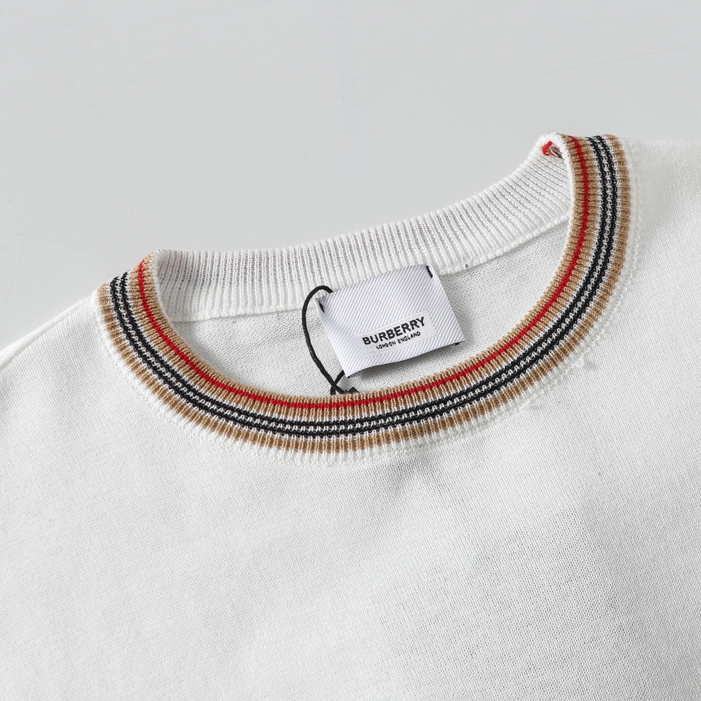 BURBERRY Logo Patchwork Knitted Crewneck T-Shirt Unisex XS–L