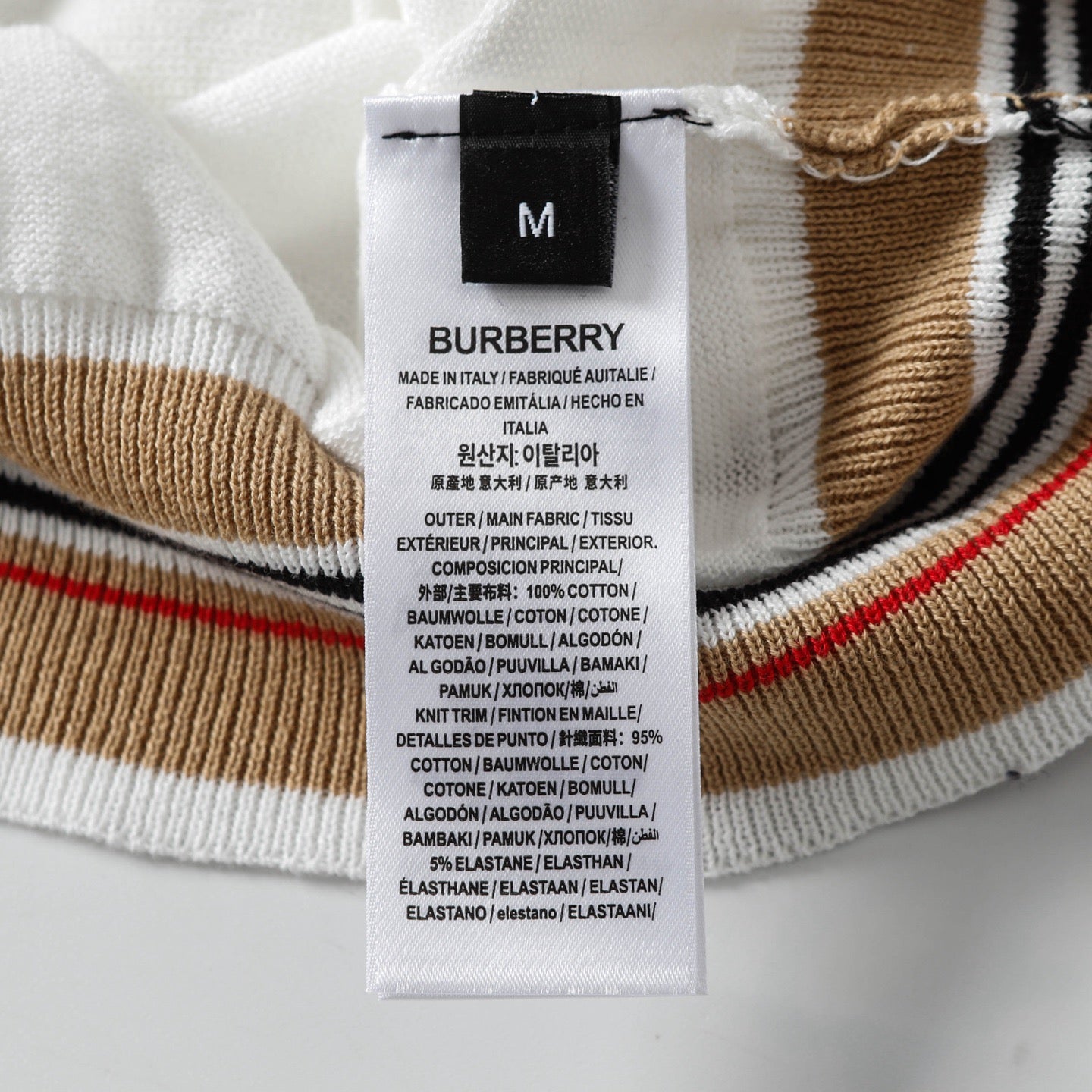 BURBERRY Logo Patchwork Knitted Crewneck T-Shirt Unisex XS–L