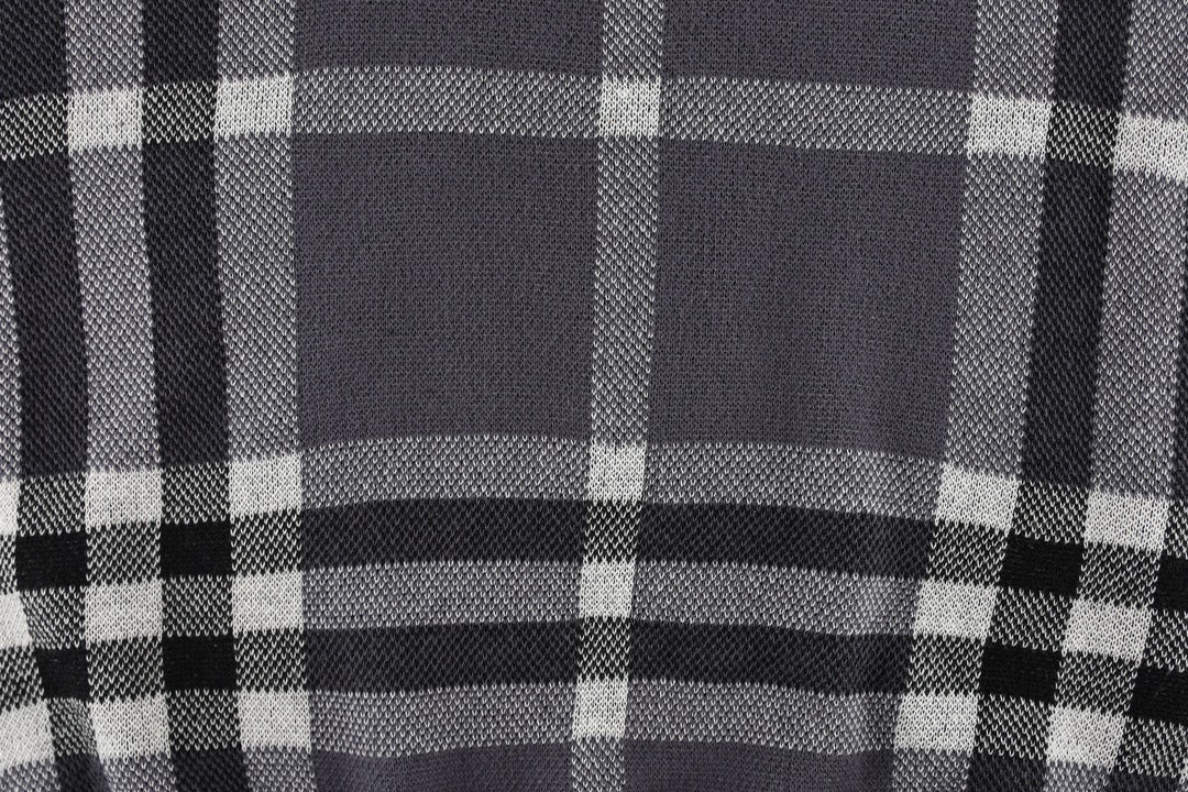 BURBERRY Checked Colorblock Wool-Cotton Crewneck T-Shirt Unisex XS–L