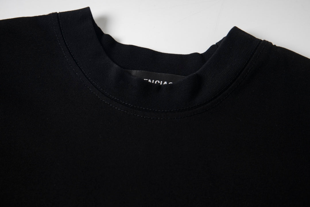BALENCIAGA Crown & Wheat Logo Print T-Shirt – Black – Unisex – XS-L
