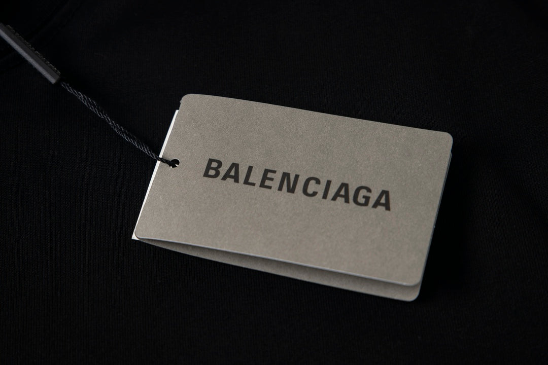 BALENCIAGA Crown & Wheat Logo Print T-Shirt – Black – Unisex – XS-L