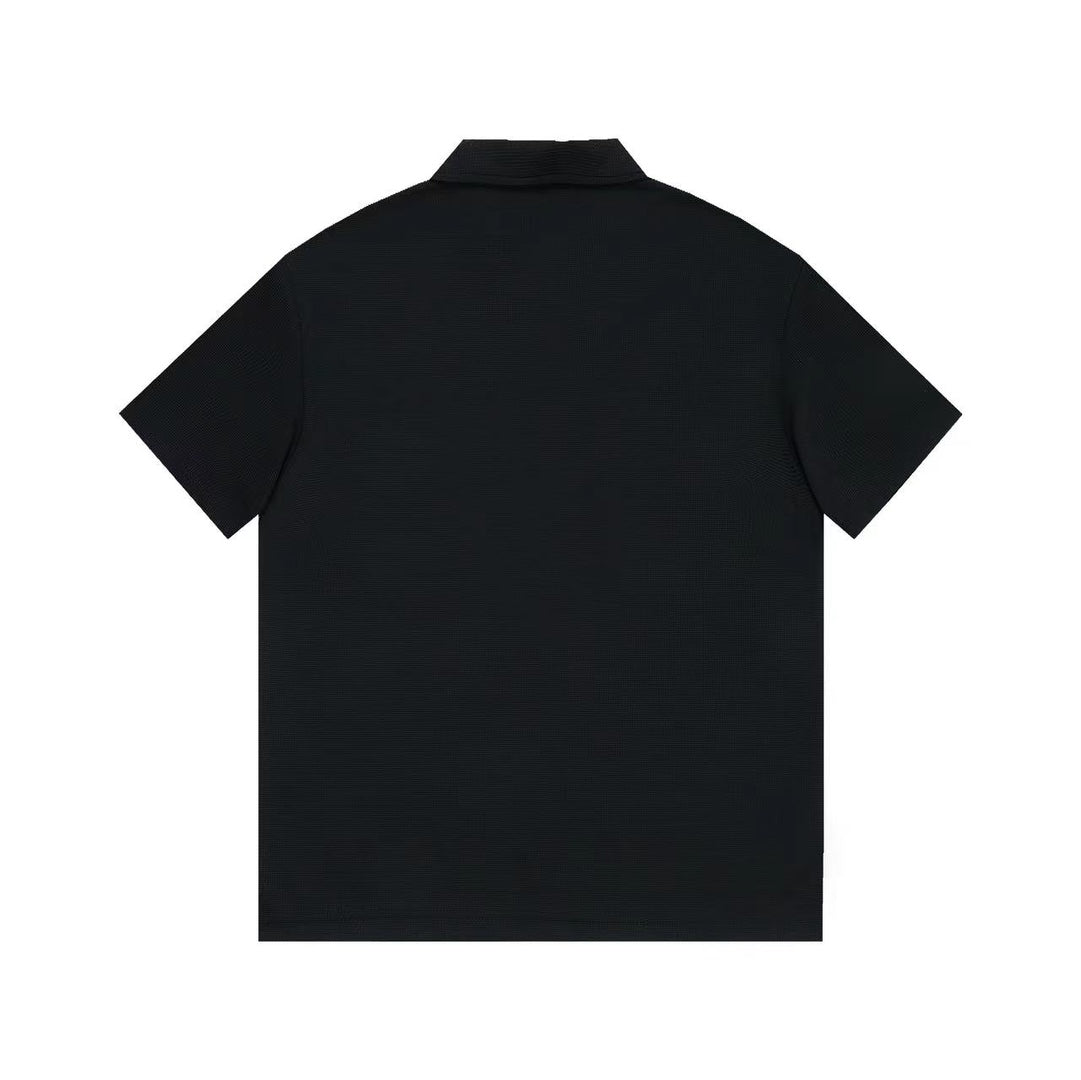 BURBERRY Waffle-Knit Polo Shirt with Contrast Sleeve Logo Patch Unisex M–3XL