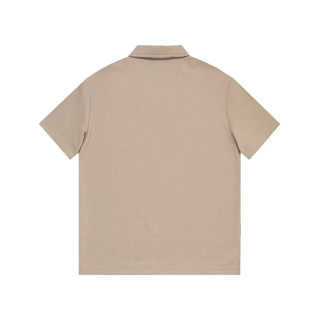 BURBERRY Two-Tone Sleeve Patch Waffle-Knit Polo Shirt M–3XL