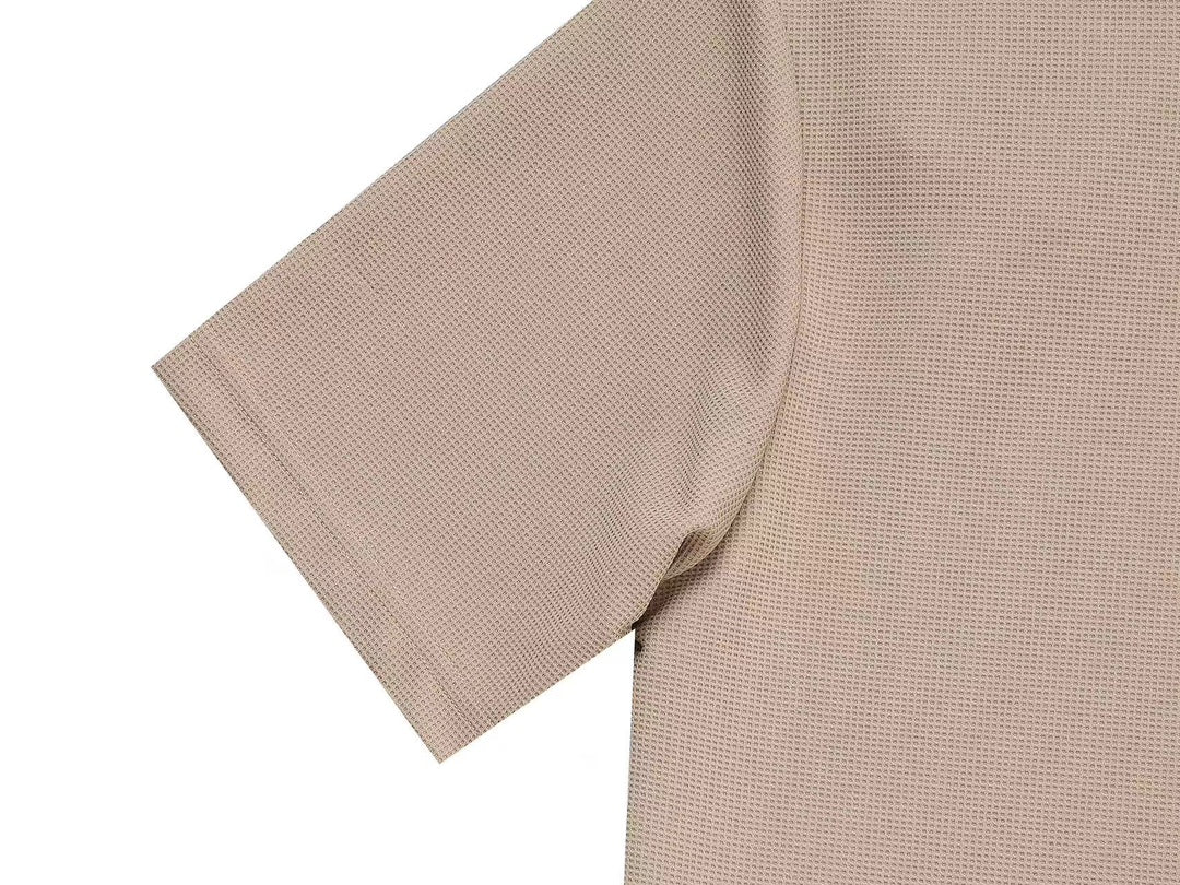 BURBERRY Two-Tone Sleeve Patch Waffle-Knit Polo Shirt M–3XL