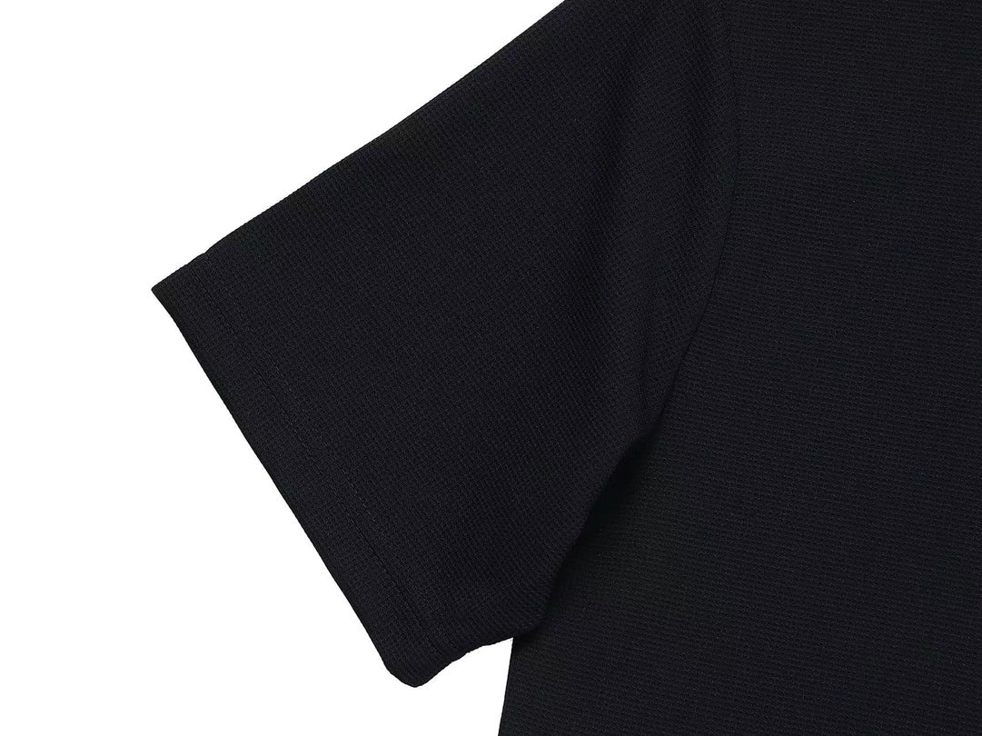 BURBERRY Two-Tone Sleeve Patch Waffle-Knit Polo Shirt M–3XL
