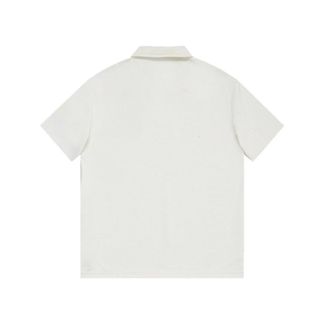 BURBERRY Two-Tone Sleeve Patch Waffle-Knit Polo Shirt M–3XL