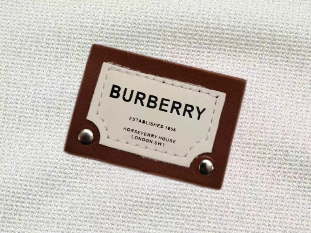 BURBERRY Two-Tone Sleeve Patch Waffle-Knit Polo Shirt M–3XL