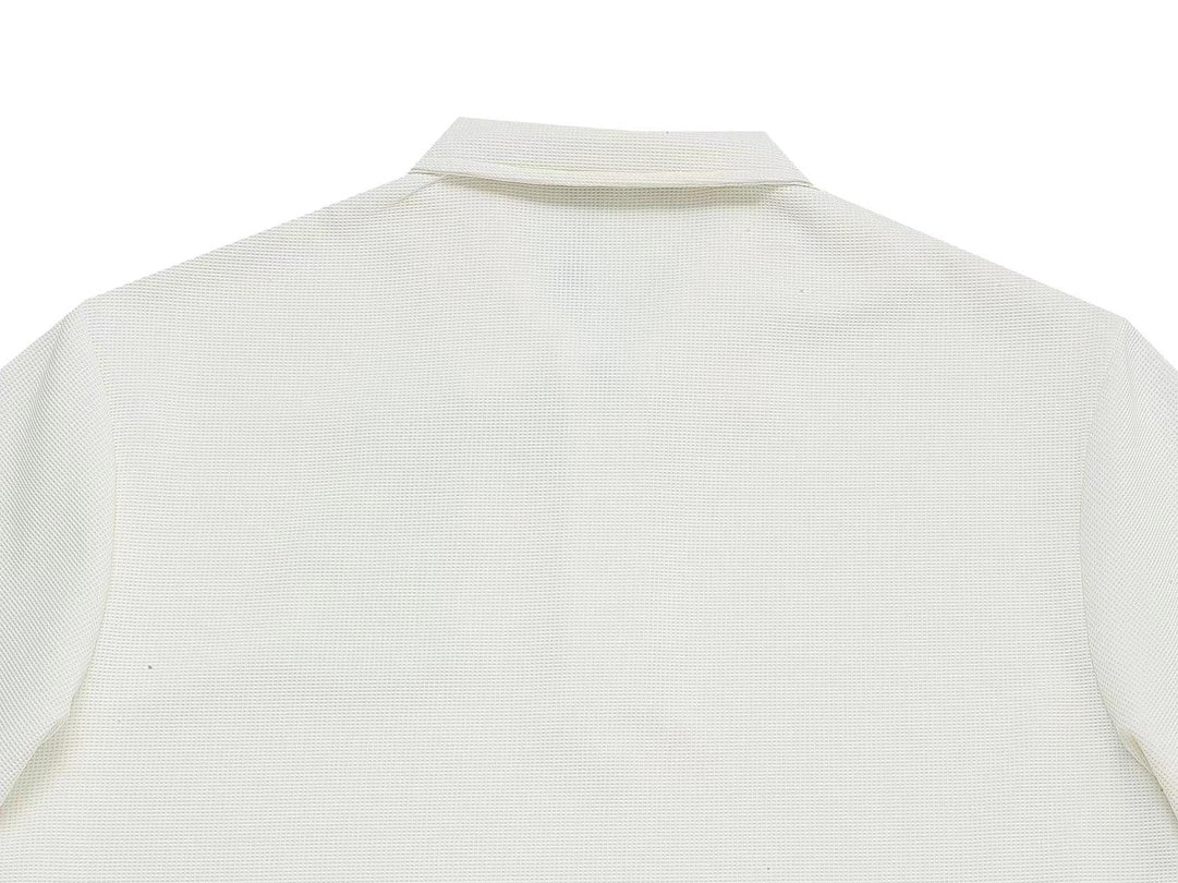 BURBERRY Two-Tone Sleeve Patch Waffle-Knit Polo Shirt M–3XL