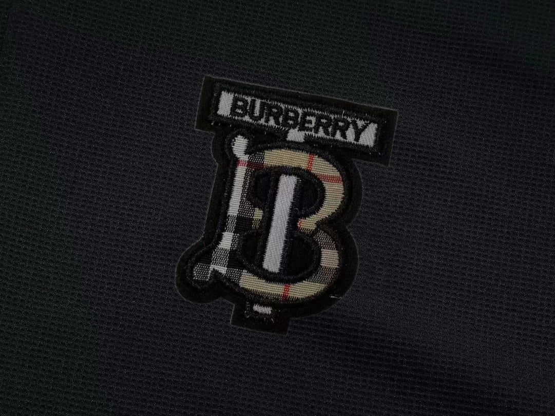 BURBERRY Two-Tone Sleeve Patch Waffle-Knit Polo Shirt M–3XL