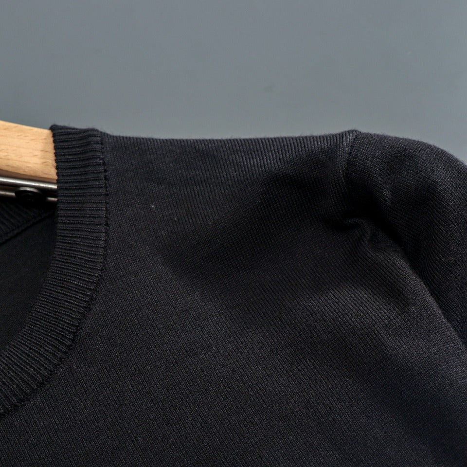BURBERRY 2023 Spring/Summer Men’s Knitted Crewneck T-Shirt with Crystal Embellishment