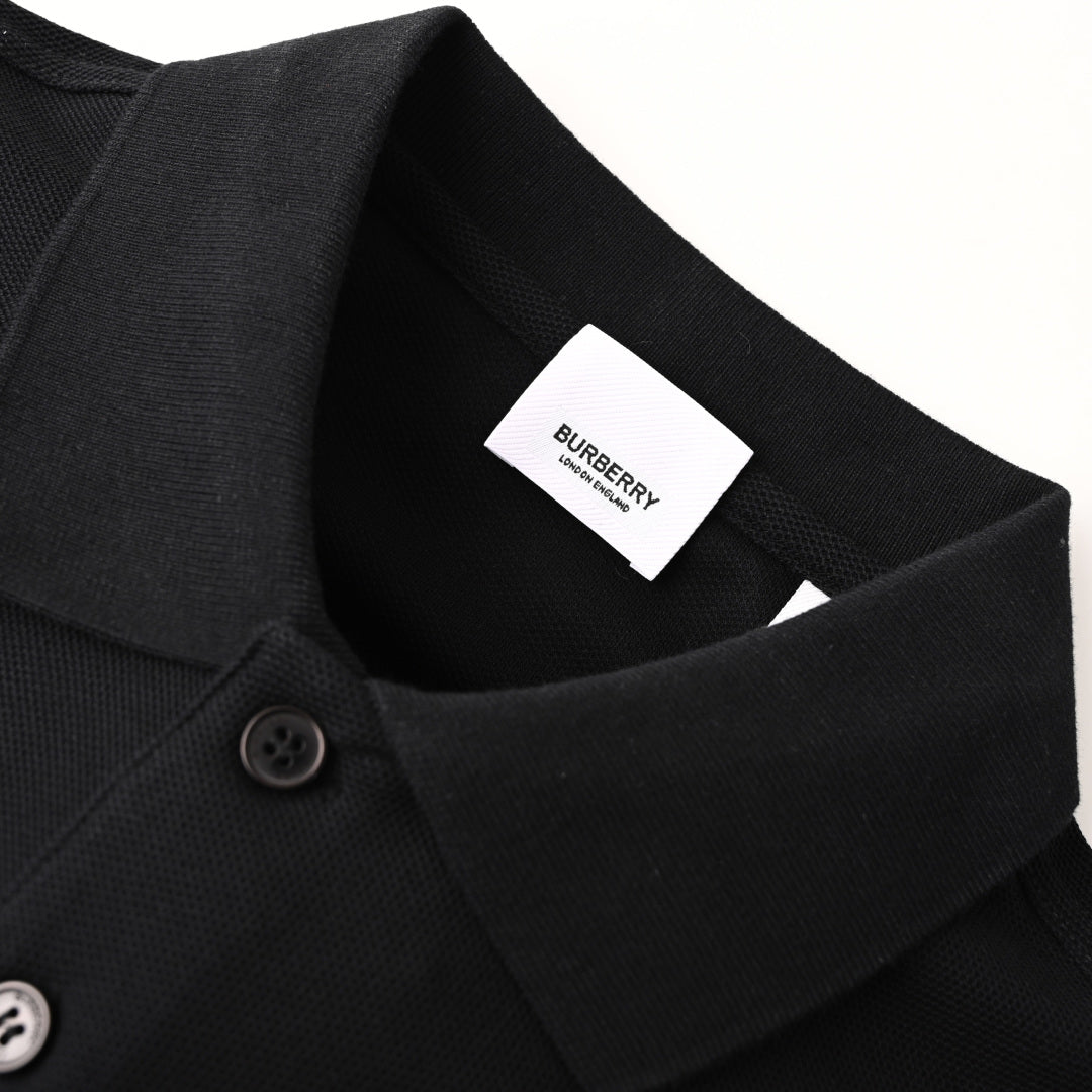 BURBERRY BBR Embossed Relief Short-Sleeve Polo Shirt