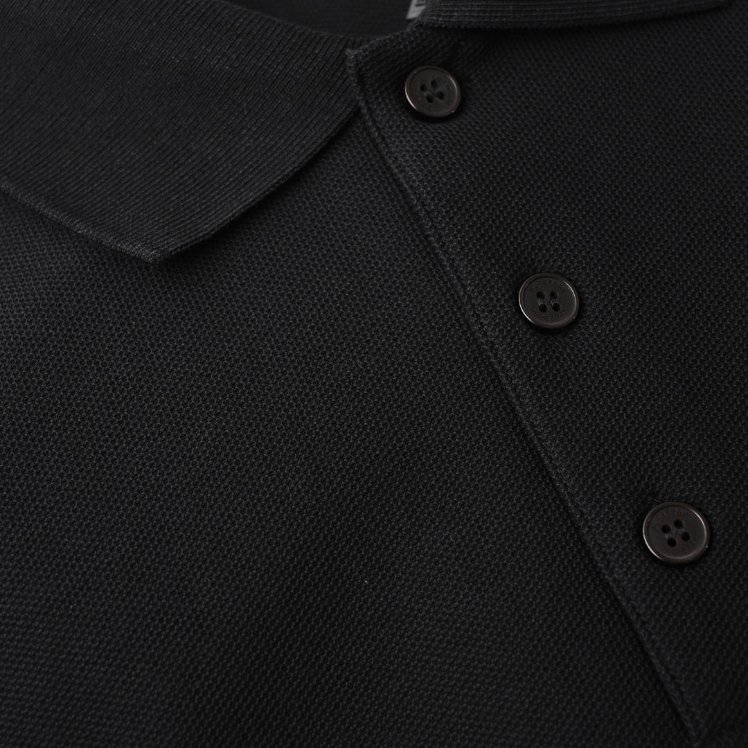 BURBERRY BBR Embossed Relief Short-Sleeve Polo Shirt