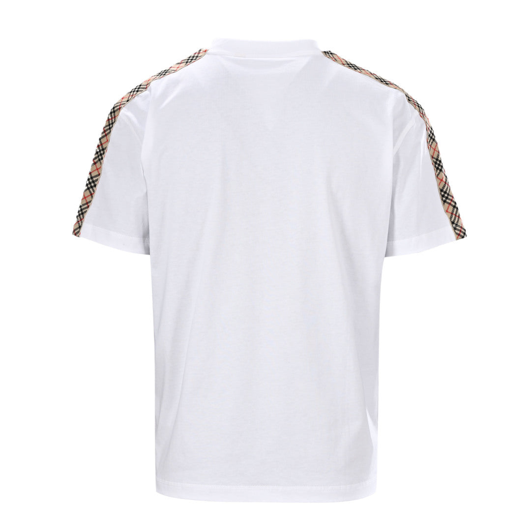 BURBERRY BBR Knight Embroidery Check-Shoulder T-Shirt