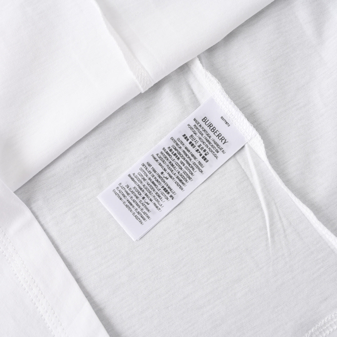 BURBERRY BBR Knight Embroidery Check-Shoulder T-Shirt