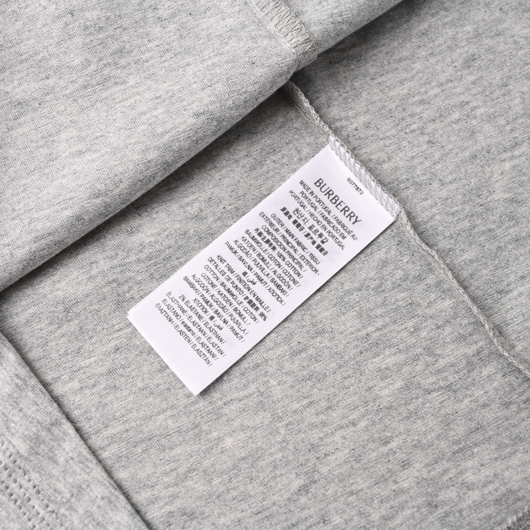 BURBERRY BBR Knight Embroidery Check-Shoulder T-Shirt