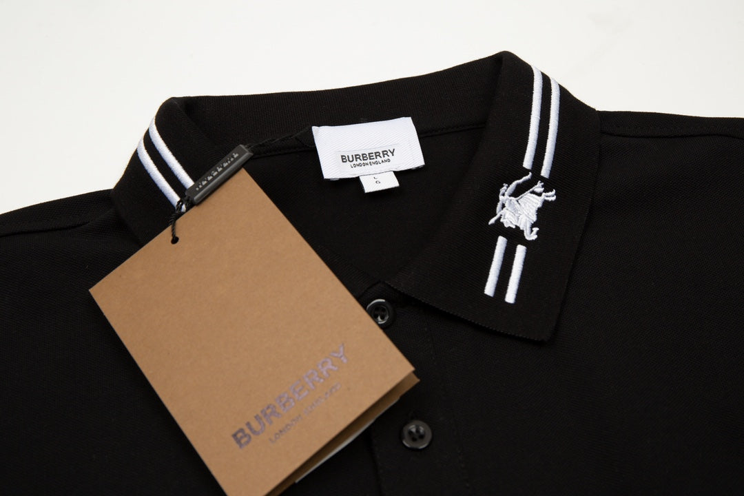 Burberry Men’s Polo Shirt – Equestrian Knight Logo Embroidery, Spring/Summer Collection