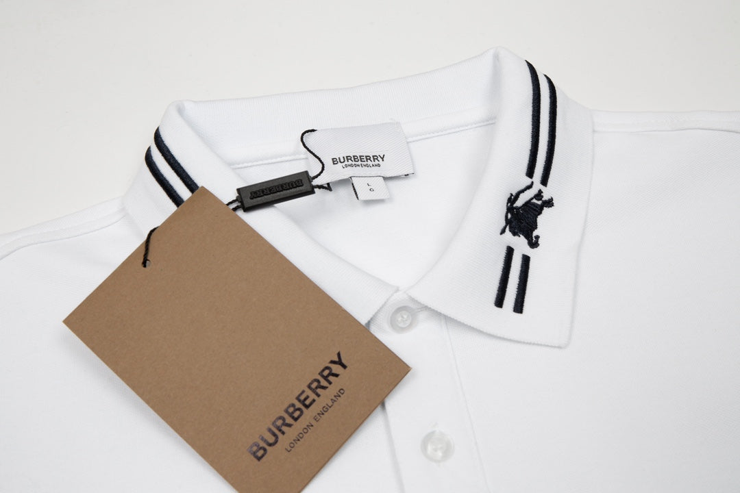 Burberry Men’s Polo Shirt – Equestrian Knight Logo Embroidery, Spring/Summer Collection