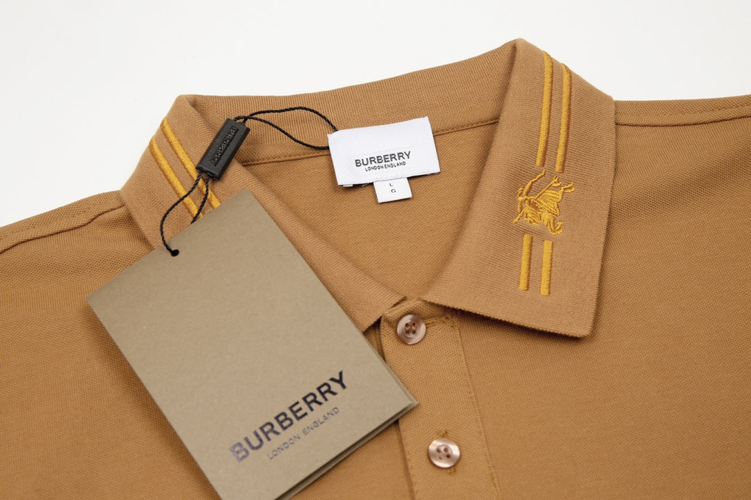 Burberry Men’s Polo Shirt – Equestrian Knight Logo Embroidery, Spring/Summer Collection