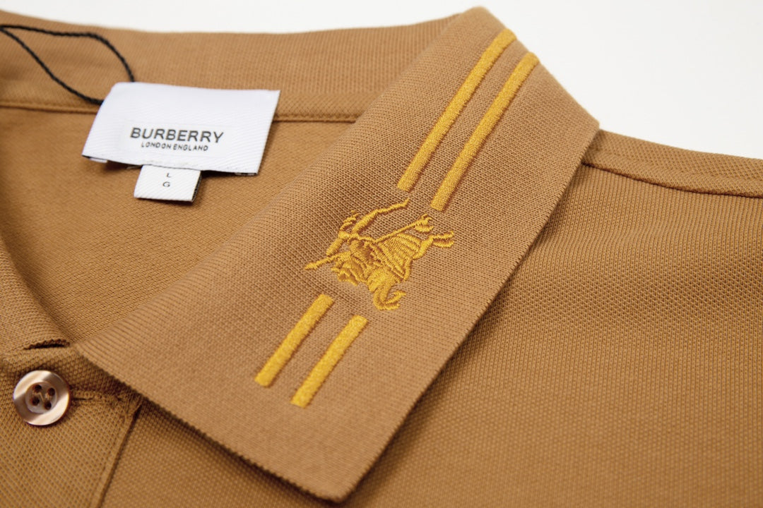Burberry Men’s Polo Shirt – Equestrian Knight Logo Embroidery, Spring/Summer Collection
