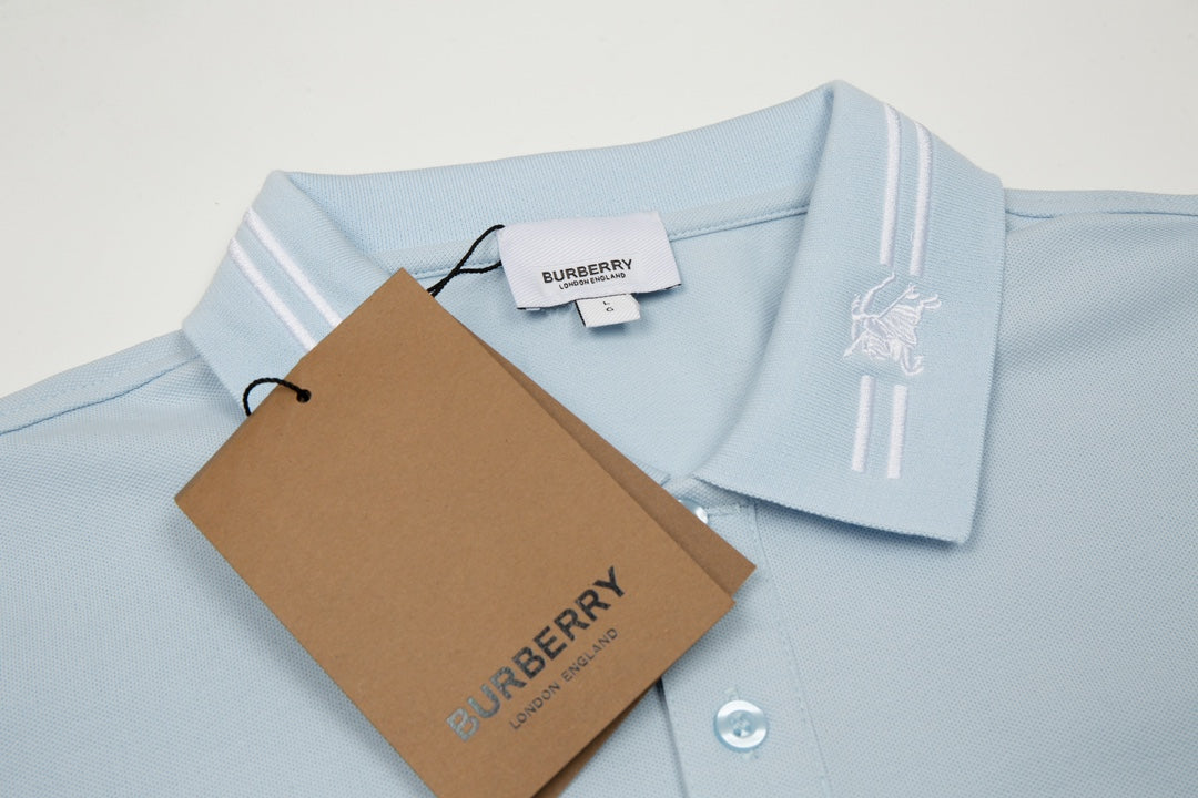 Burberry Men’s Polo Shirt – Equestrian Knight Logo Embroidery, Spring/Summer Collection