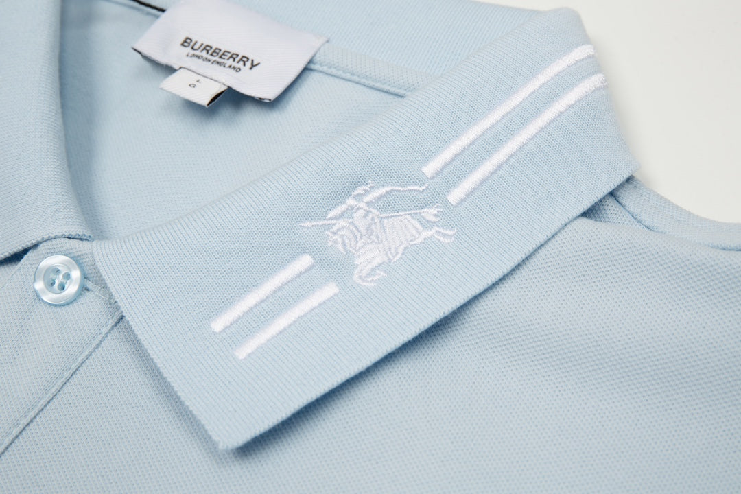 Burberry Men’s Polo Shirt – Equestrian Knight Logo Embroidery, Spring/Summer Collection