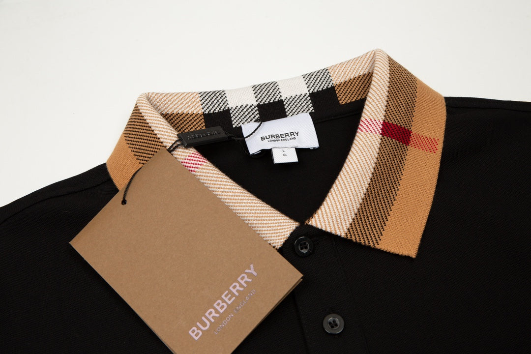 Burberry Men’s Polo Shirt – Striped Collar Contrast Design, Spring/Summer Collection