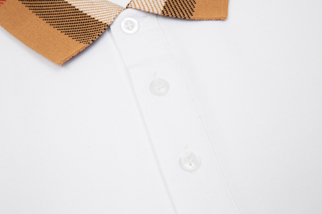 Burberry Men’s Polo Shirt – Striped Collar Contrast Design, Spring/Summer CollectionM – 3XL