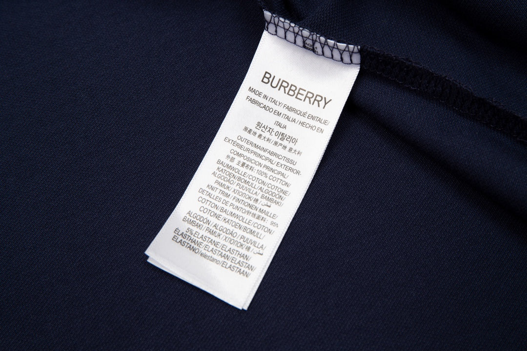 BURBERRY Men’s Striped Contrast Collar Polo Shirt – Blue | Sizes M–3XL