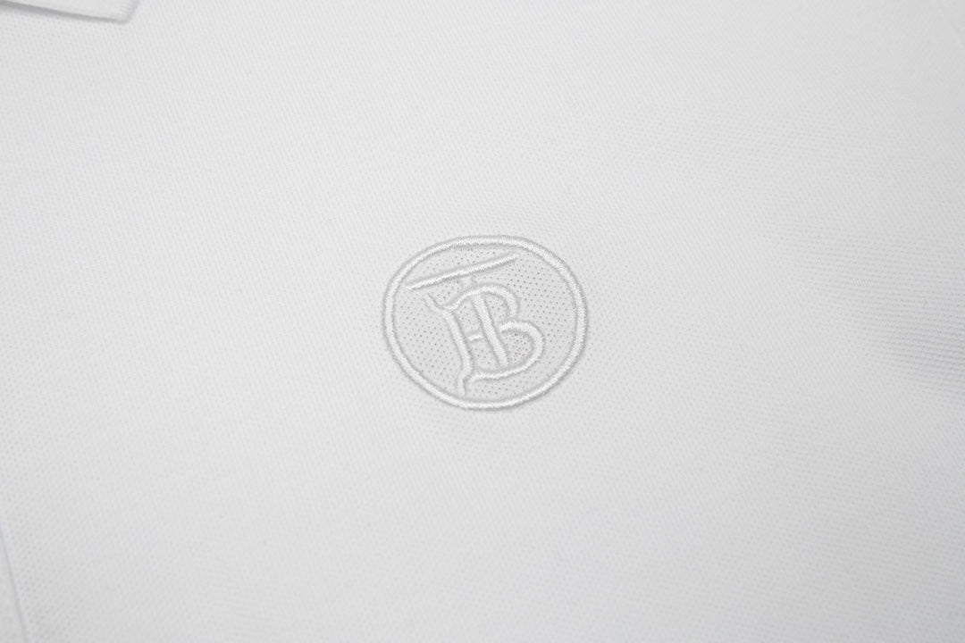 BURBERRY Men’s Classic TB Monogram Embroidered Polo Shirt – Black | Sizes M–3XL