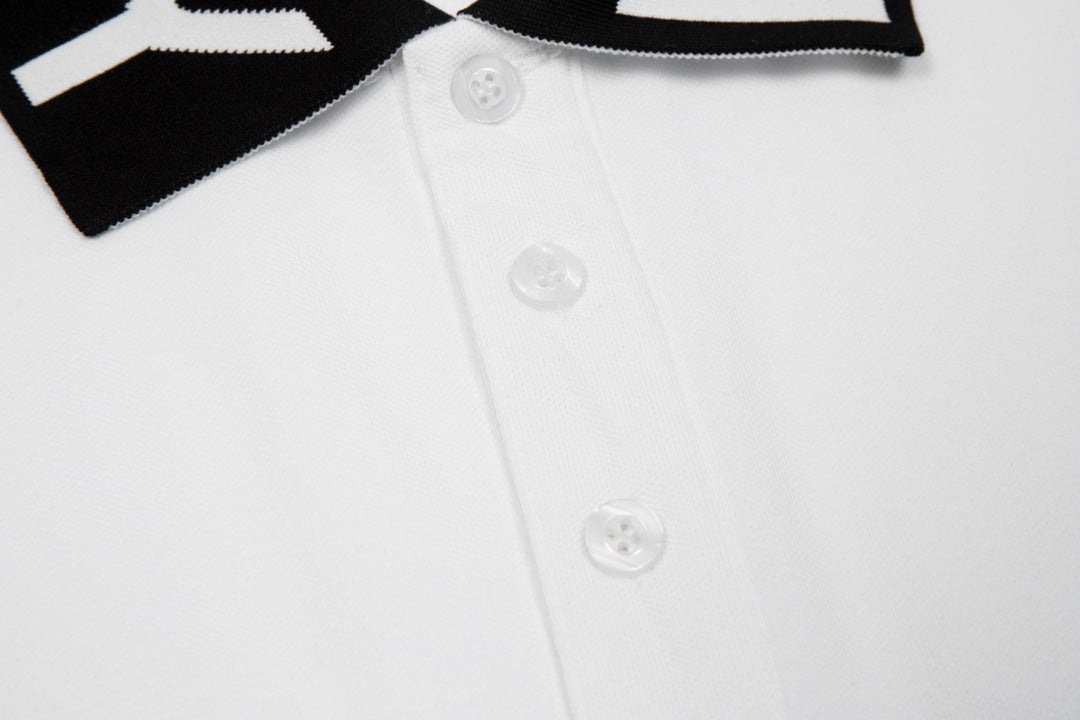 BURBERRY Men’s Classic TB Jacquard Collar Polo Shirt – Black | Sizes M–3XL