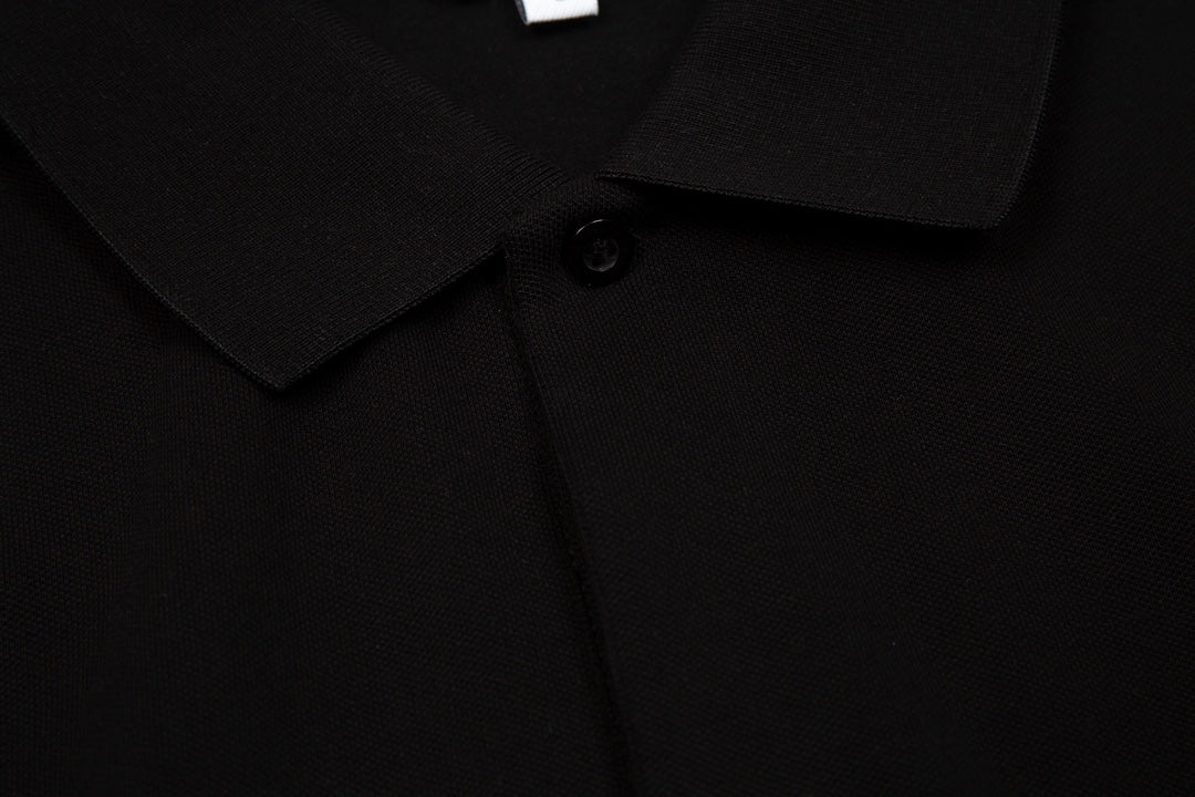 BURBERRY Men’s Classic Equestrian Knight Embroidery Polo Shirt – Black | Sizes M–3XL