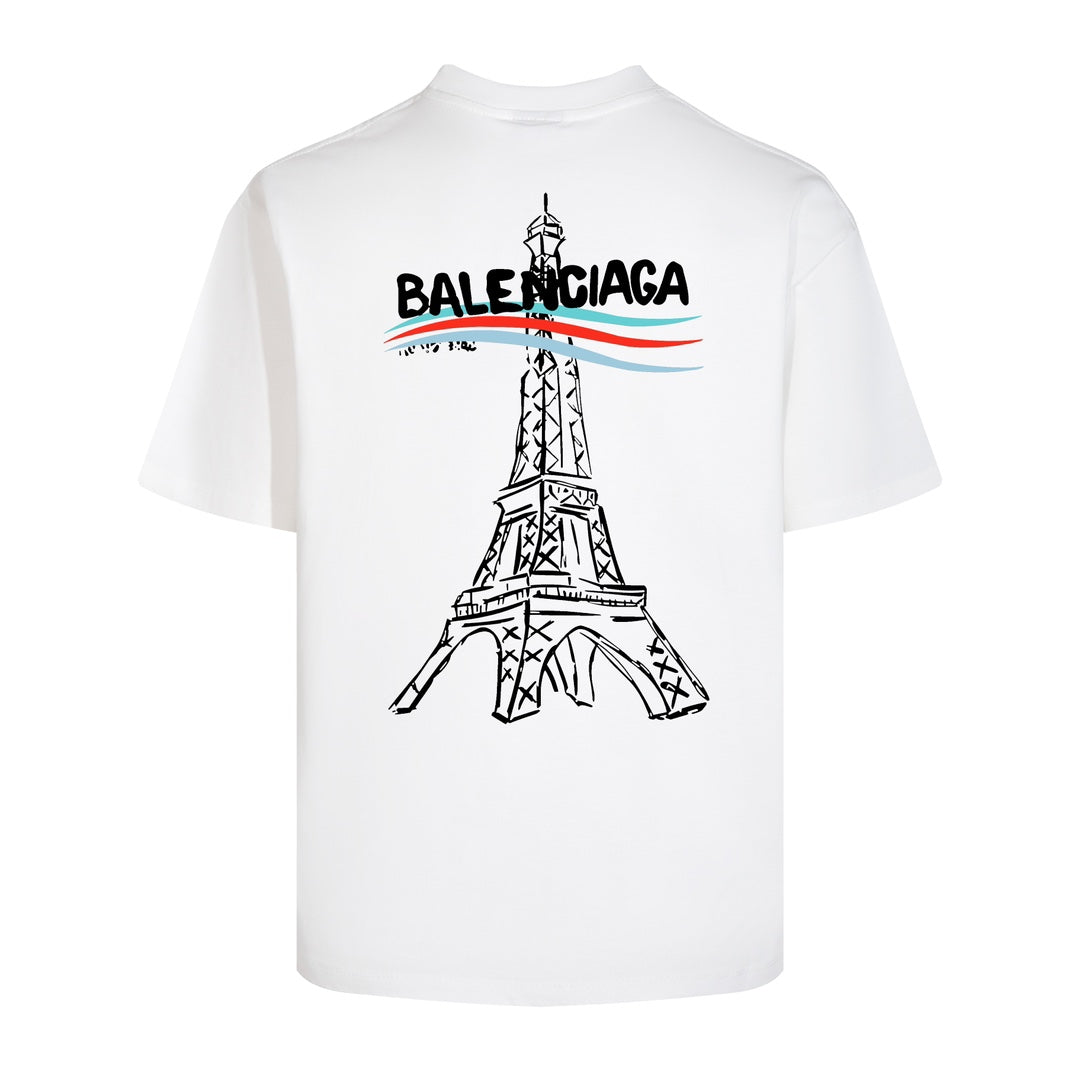 BALENCIAGA 24SS Classic Short-Sleeve T-Shirt – Black/White | Sizes XS–L