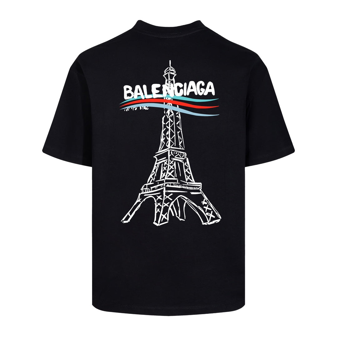BALENCIAGA 24SS Classic Short-Sleeve T-Shirt – Black/White | Sizes XS–L
