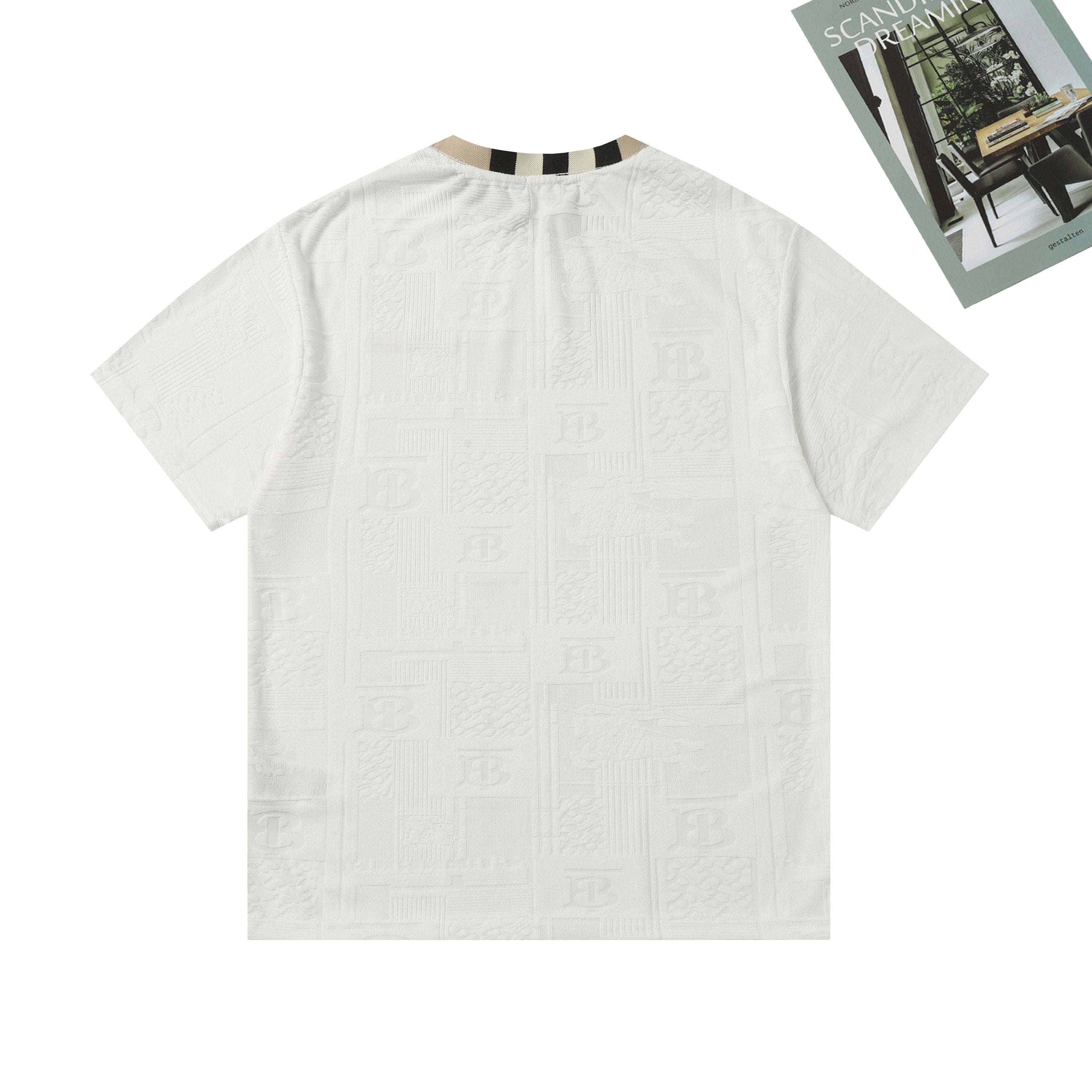 BURBERRY Unisex Jacquard Logo Print T-Shirt – Black, White, Khaki | Sizes M–XXL