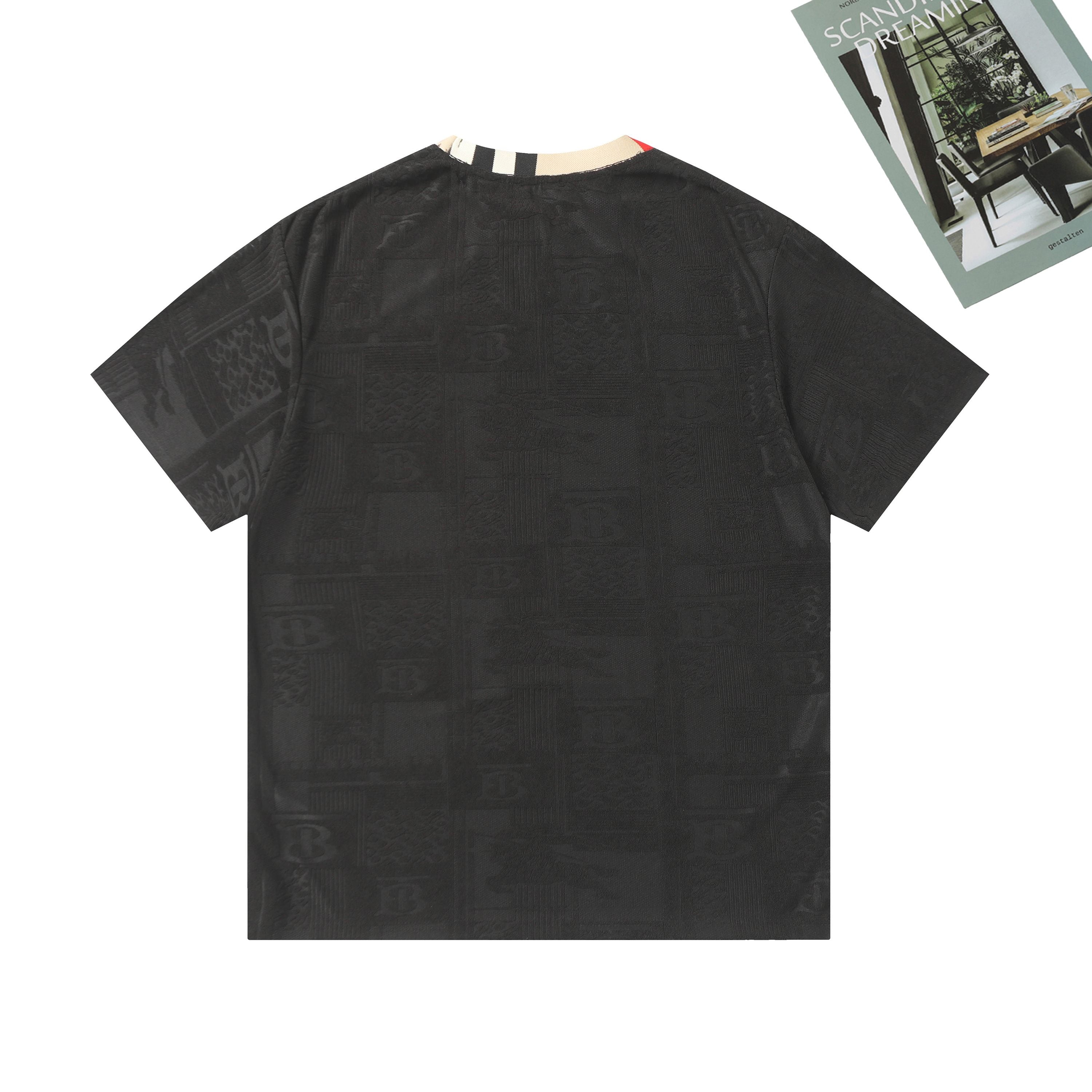 BURBERRY Unisex Jacquard Logo Print T-Shirt – Black, White, Khaki | Sizes M–XXL