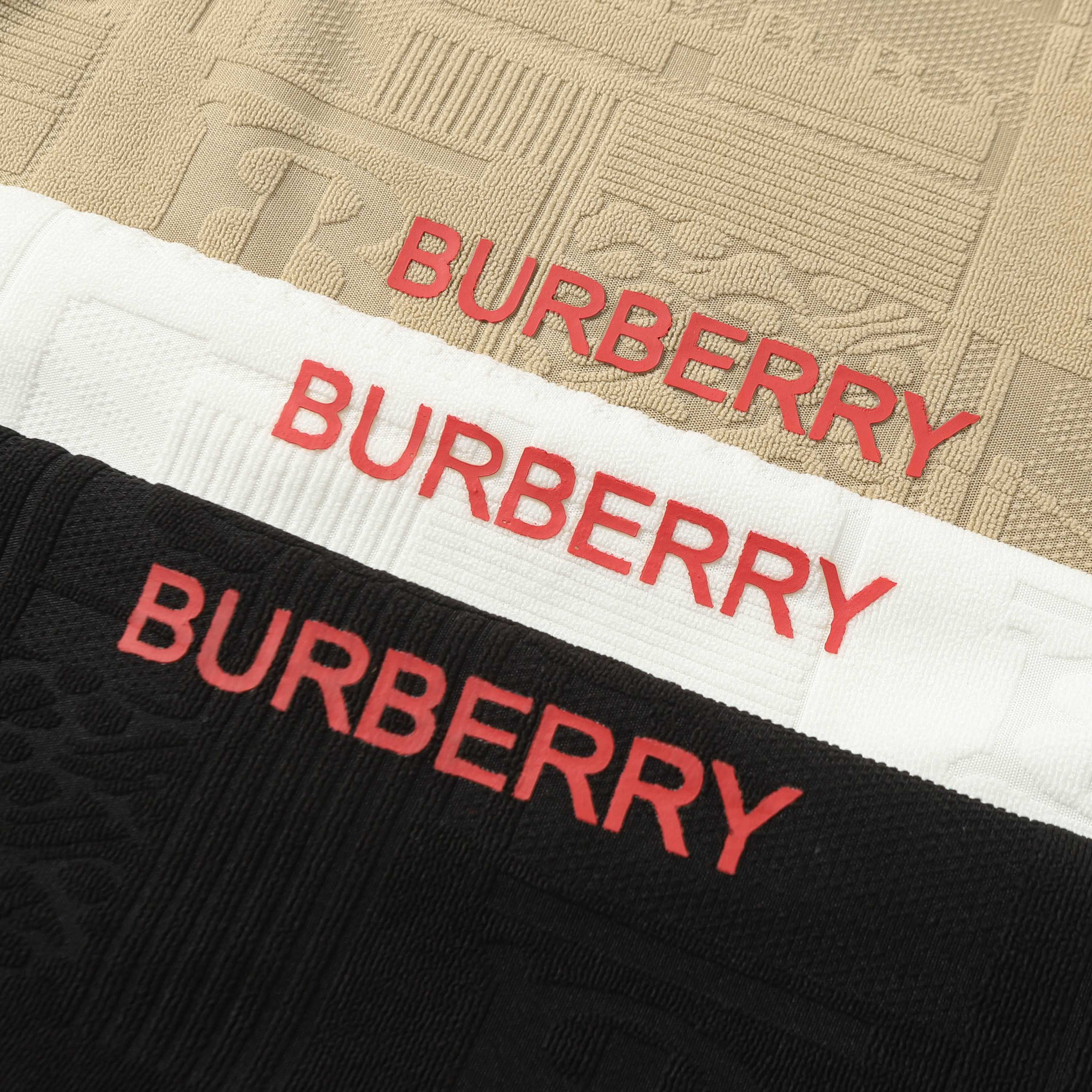 BURBERRY Unisex Jacquard Logo Print T-Shirt – Black, White, Khaki | Sizes M–XXL