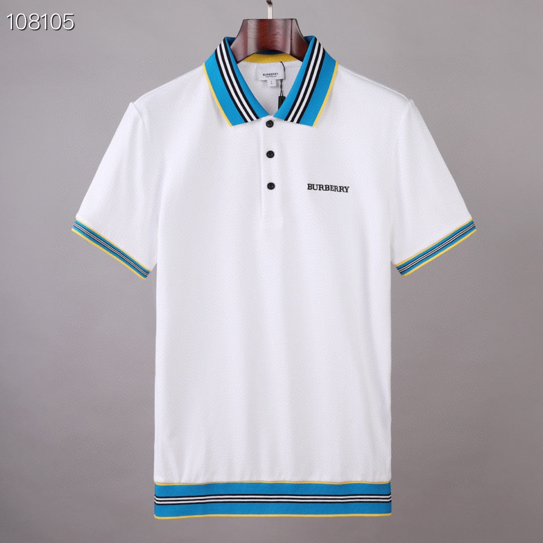 BURBERRY Men’s Premium Logo Badge Polo Shirt – 4 Colors | Sizes M–2XL