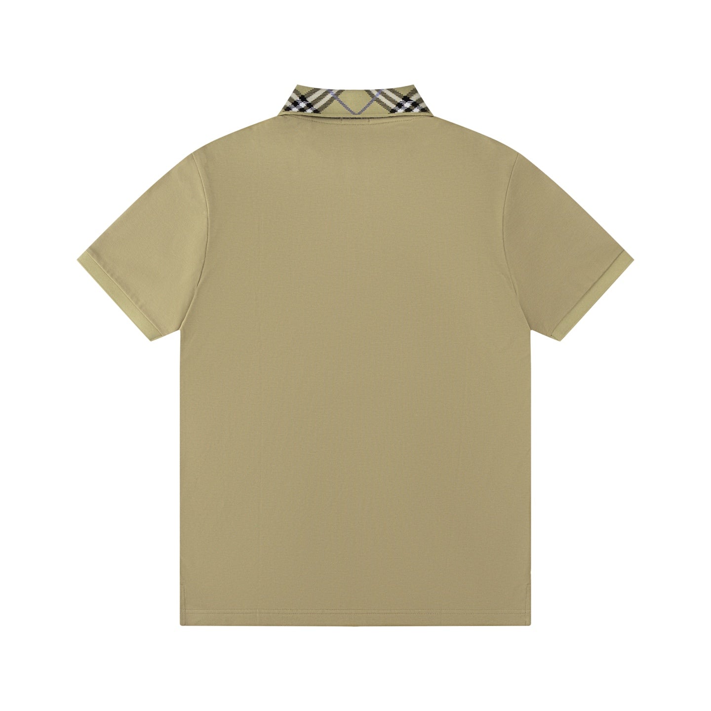 BURBERRY Men’s Contrast Collar Stripe Polo Shirt with Logo Embroidery – Black | Sizes M–3XL