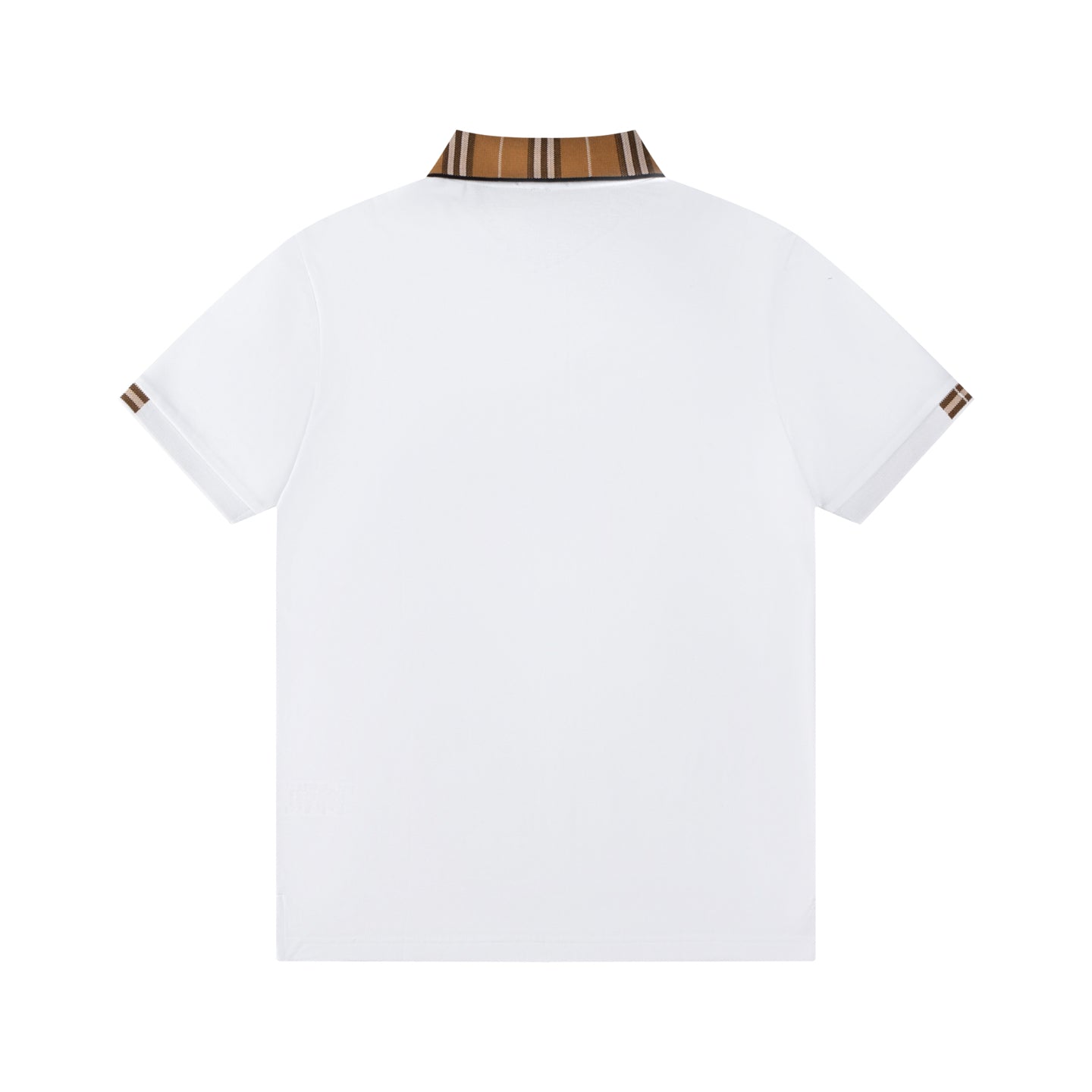 BURBERRY Men’s Contrast Collar Stripe Polo Shirt with Logo Embroidery – Black | Sizes M–3XL