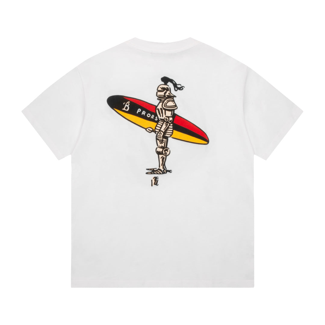 BURBERRY Unisex Soldier Wave Print Cotton T-Shirt – White | Sizes XS–L