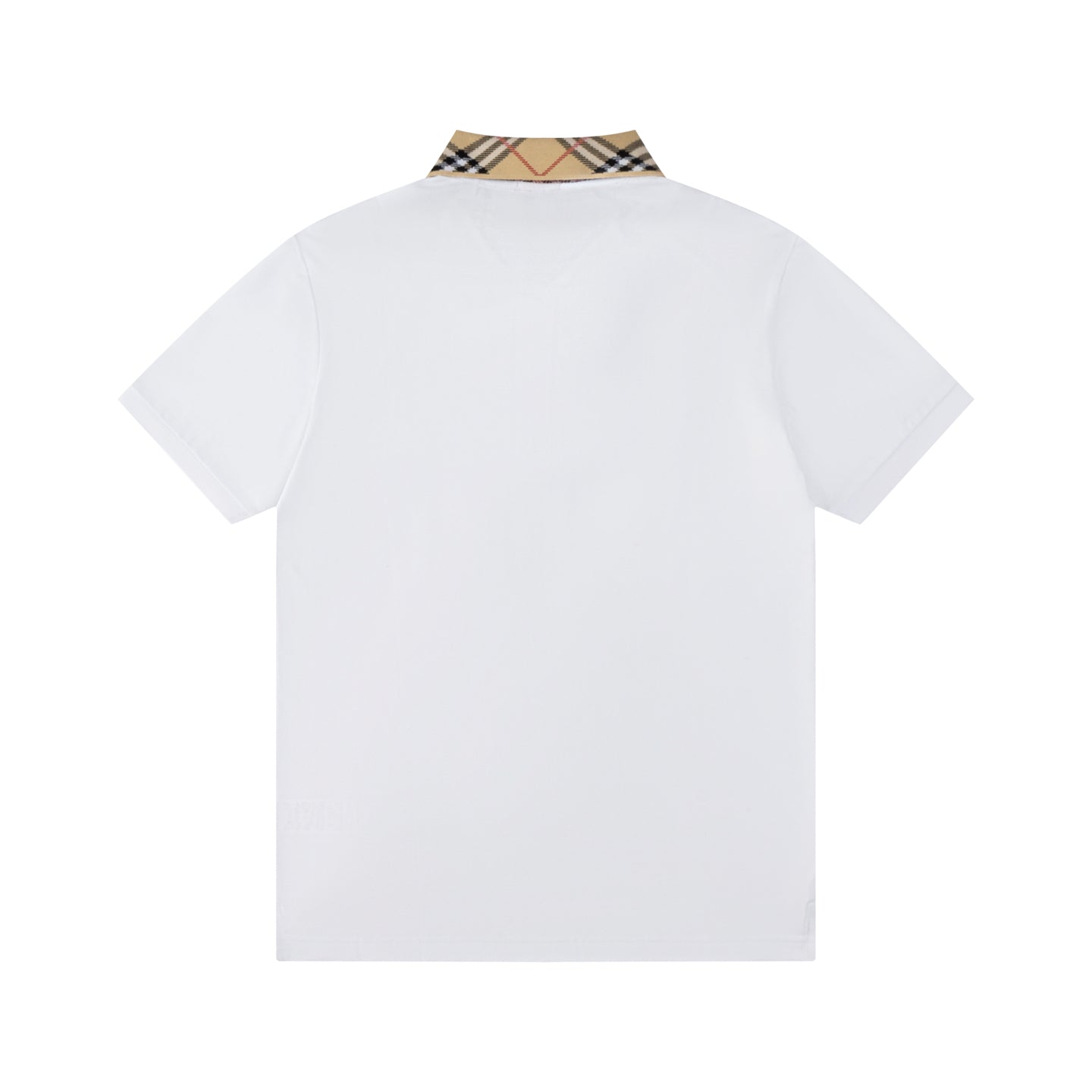 BURBERRY Men’s Contrast Stripe Collar Polo Shirt with Logo Embroidery – Apricot | Sizes M–3XL