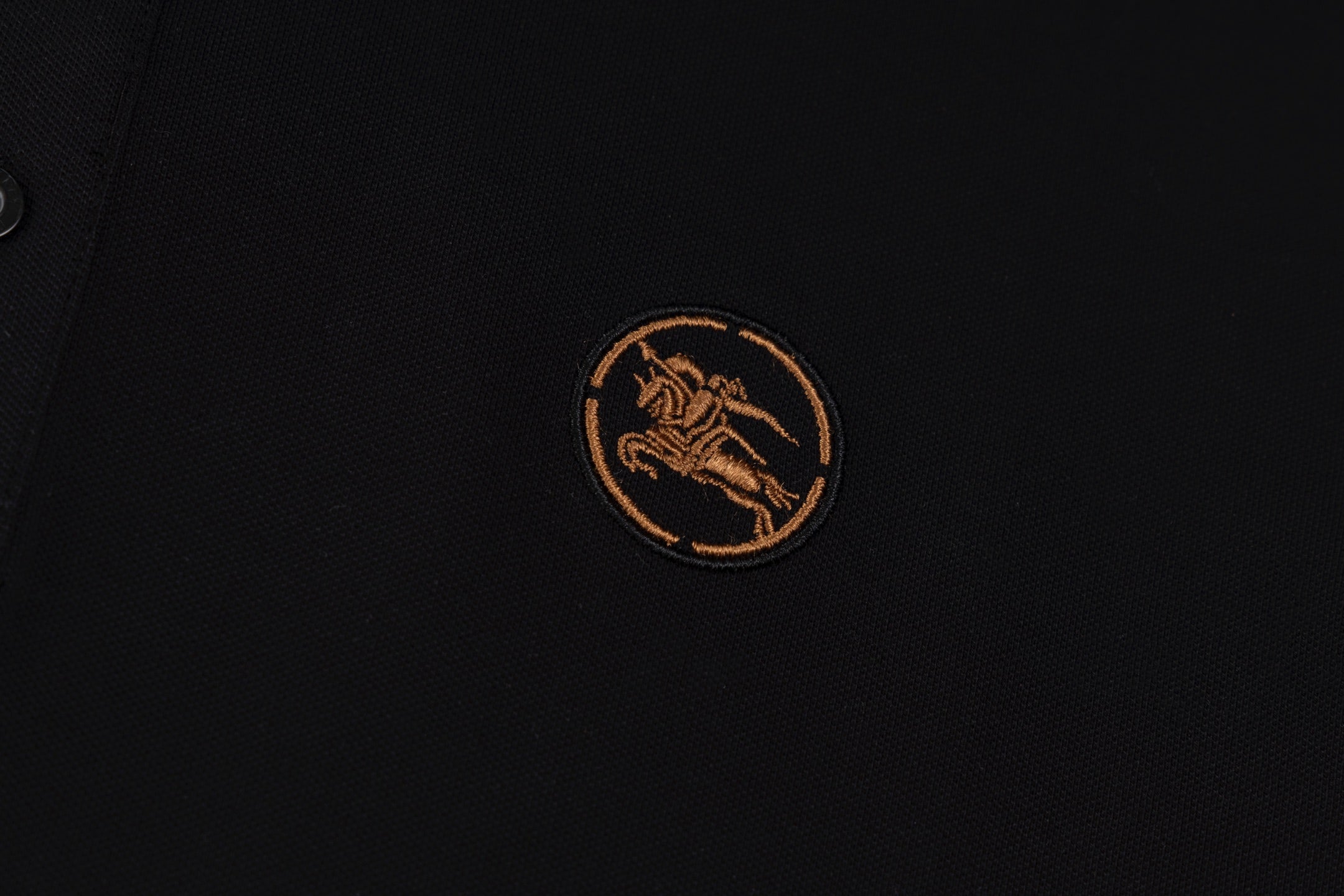 BURBERRY Men’s Contrast Stripe Collar Polo Shirt with Logo Embroidery – Apricot | Sizes M–3XL